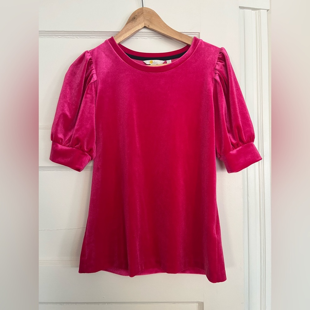 Boden Pink Velvet Top - Size 2